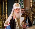 Ternopil, UKRAINE Ã¢â¬â DeÃÂ. 18, 2018: Honorary Patriarch of the united autocephalous Ukrainian Orthodox Church Filaret during a